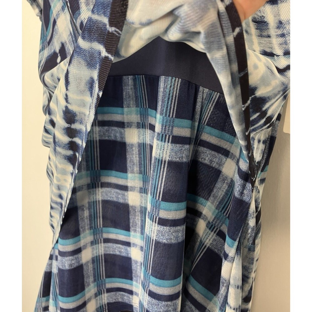 NWT Skyes The Limit Blue Checkered Layered Dress Size L - Picture 5 of 8